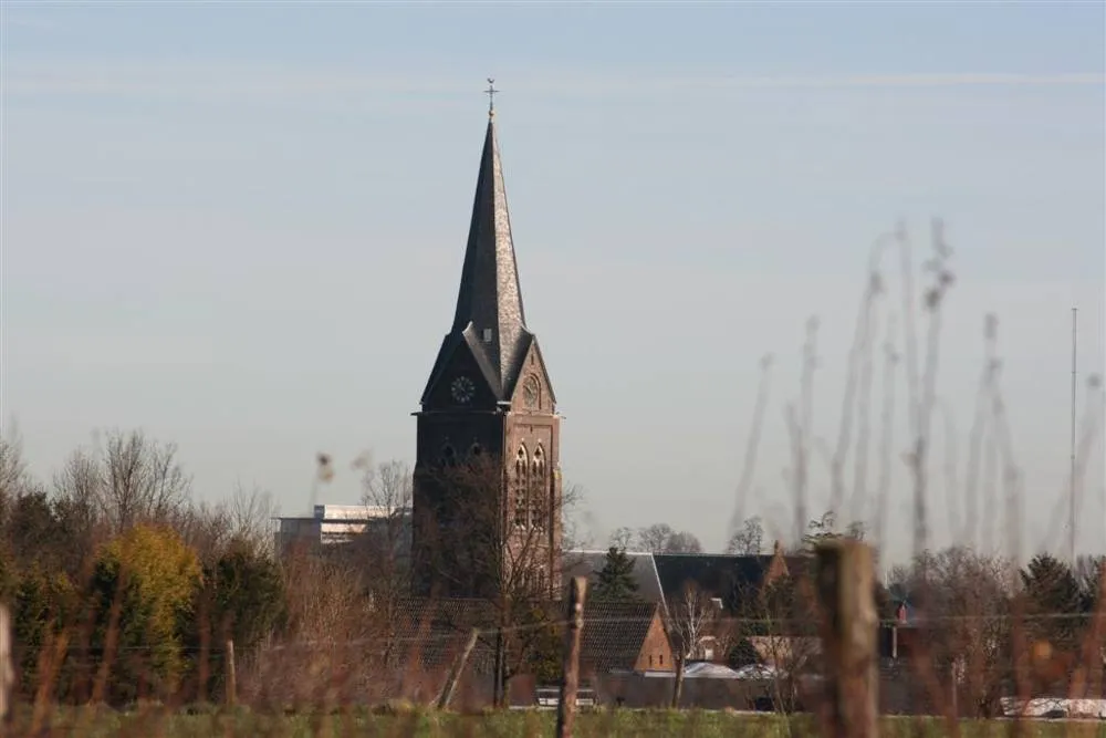 Bocholtz: View on church of Bocholtz from Orsbacherweg